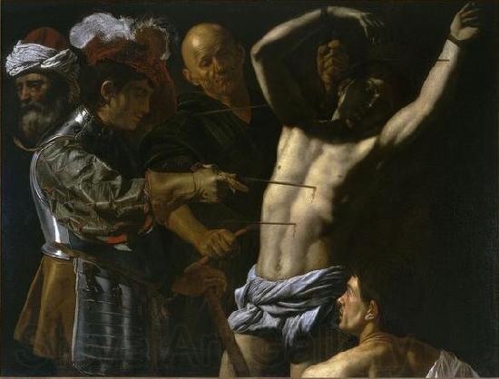 CECCO DEL CARAVAGGIO Martyrdom of Saint Sebastian. Spain oil painting art